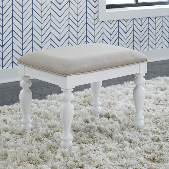Liberty Furniture Summer House I Vanity Stool in Oyster White - Furniture 4 Less (Jacksonville, NC)
